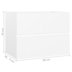 Spintelė praustuvui, 60x38,5x45 cm, balta kaina ir informacija | Vonios komplektai | pigu.lt