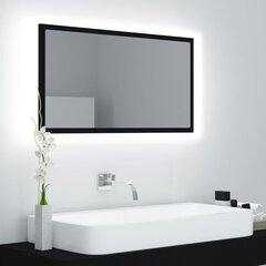 Veidrodis LED 80, juodas цена и информация | Зеркала в ванную | pigu.lt