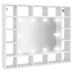 Veidrodinė spintelė su led apšvietimu, balta, 91x15x76,5cm цена и информация | Шкафчики для ванной | pigu.lt