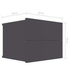 Naktinės spintelės, 2vnt., pilkos spalvos, 40x30x30cm kaina ir informacija | Spintelės prie lovos | pigu.lt