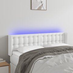 Изголовье со светодиодом, белое, 147x16x78/88 см цена и информация | Кровати | pigu.lt