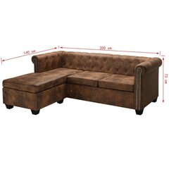 Sofa Chesterfield, ruda kaina ir informacija | Sofos | pigu.lt