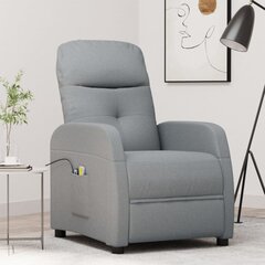 Atsistojantis masažinis krėslas, šviesiai pilkas, audinys kaina ir informacija | Svetainės foteliai | pigu.lt