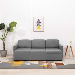 Trivietė modulinė sofa-lova, pilka kaina ir informacija | Sofos | pigu.lt