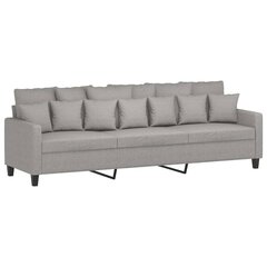 Trivietė sofa, šviesiai pilkos spalvos, 210cm, audinys kaina ir informacija | Sofos | pigu.lt