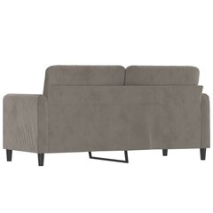 Dvivietė sofa, šviesiai pilkos spalvos, 140cm, aksomas kaina ir informacija | Sofos | pigu.lt