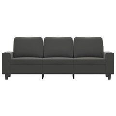 Trivietė sofa, tamsiai pilka, 180cm, mikropluošto audinys kaina ir informacija | Sofos | pigu.lt