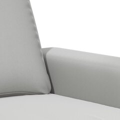 Trivietė sofa, šviesiai pilka, 210cm, mikropluošto audinys kaina ir informacija | Sofos | pigu.lt