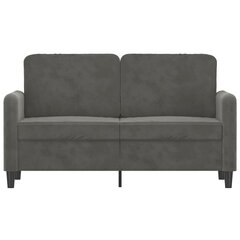 Dvivietė sofa, tamsiai pilkos spalvos, 120cm, aksomas kaina ir informacija | Sofos | pigu.lt