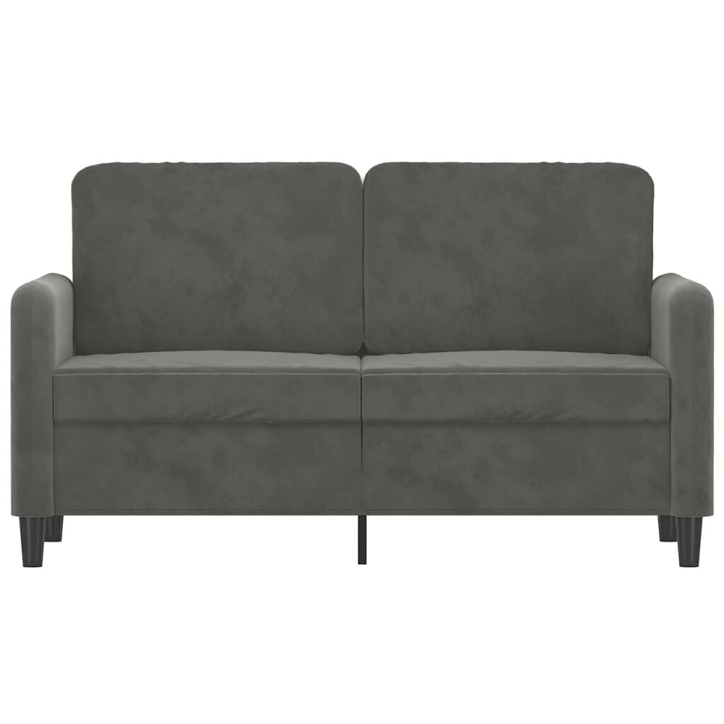 Dvivietė sofa, tamsiai pilkos spalvos, 120cm, aksomas kaina ir informacija | Sofos | pigu.lt