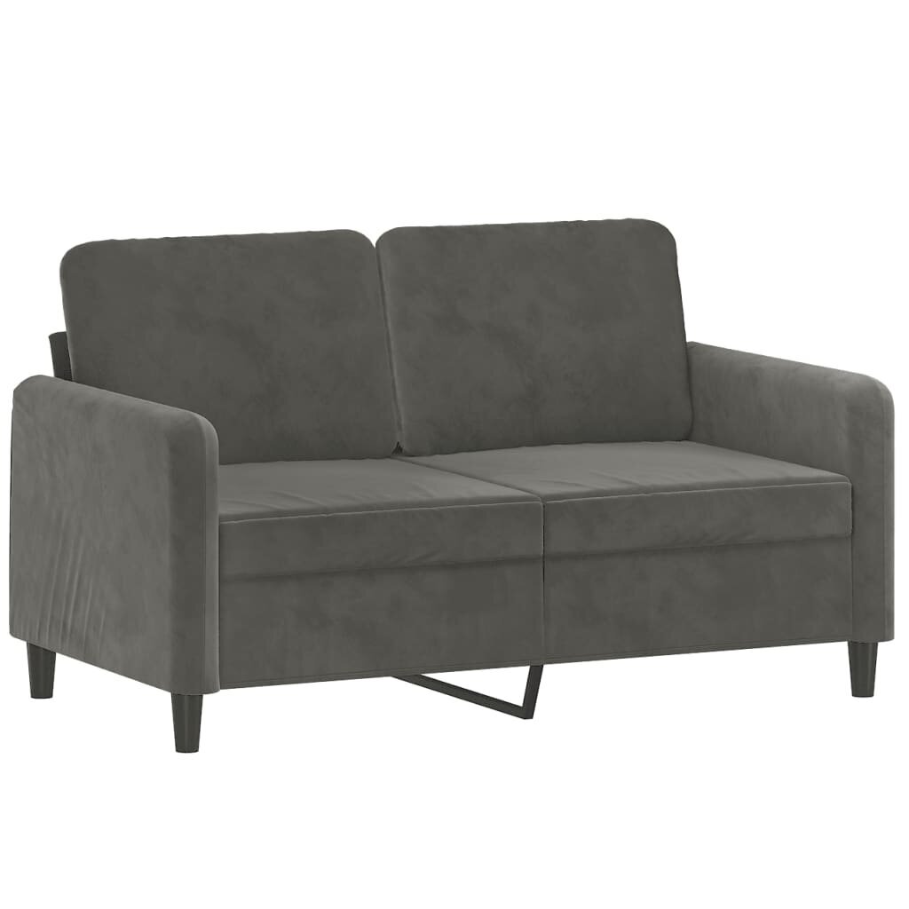 Dvivietė sofa, tamsiai pilkos spalvos, 120cm, aksomas kaina ir informacija | Sofos | pigu.lt