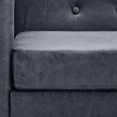 Chesterfield sofos komplektas, pilkas kaina ir informacija | Sofos | pigu.lt