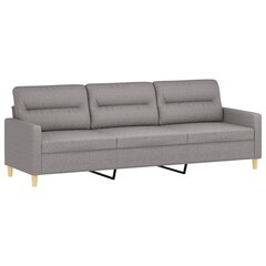 Trivietė sofa, šviesiai pilkos spalvos, 210cm, audinys kaina ir informacija | Sofos | pigu.lt