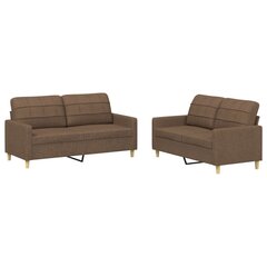 2-jų dalių sofos komplektas su pagalvėlėmis , rudas kaina ir informacija | Sofos | pigu.lt