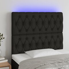 Galvūgalis su led, juodas, 100x7x118/128cm kaina ir informacija | Lovos | pigu.lt