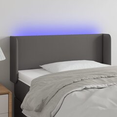 Galvūgalis su led, pilkas, 93x16x78/88cm kaina ir informacija | Lovos | pigu.lt