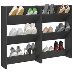Sieninės spintelės batams, 2 vnt., pilkos, 60x18x90 cm kaina ir informacija | Batų spintelės, lentynos ir suolai | pigu.lt