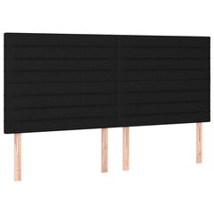 Galvūgalis su LED, juodos spalvos, 160x5x118/128cm, audinys цена и информация | Кровати | pigu.lt