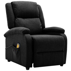 Elektrinis atlošiamas masažinis krėslas, juodas, audinys цена и информация | Кресла в гостиную | pigu.lt