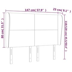 Galvūgalis su auselėmis, taupe, 147x23x118/128cm, audinys kaina ir informacija | Lovos | pigu.lt