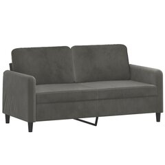 Dvivietė sofa, tamsiai pilkos spalvos, 140cm, aksomas kaina ir informacija | Sofos | pigu.lt