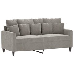 Dvivietė sofa, šviesiai pilkos spalvos, 140cm, aksomas kaina ir informacija | Sofos | pigu.lt