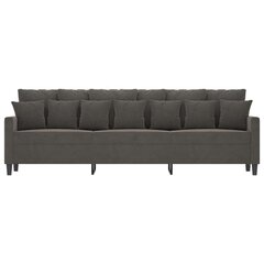 Trivietė sofa, tamsiai pilkos spalvos, 210cm, aksomas kaina ir informacija | Sofos | pigu.lt