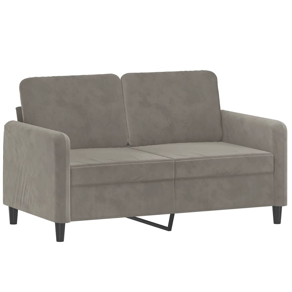 Dvivietė sofa, šviesiai pilkos spalvos, 120cm, aksomas цена и информация | Sofos | pigu.lt