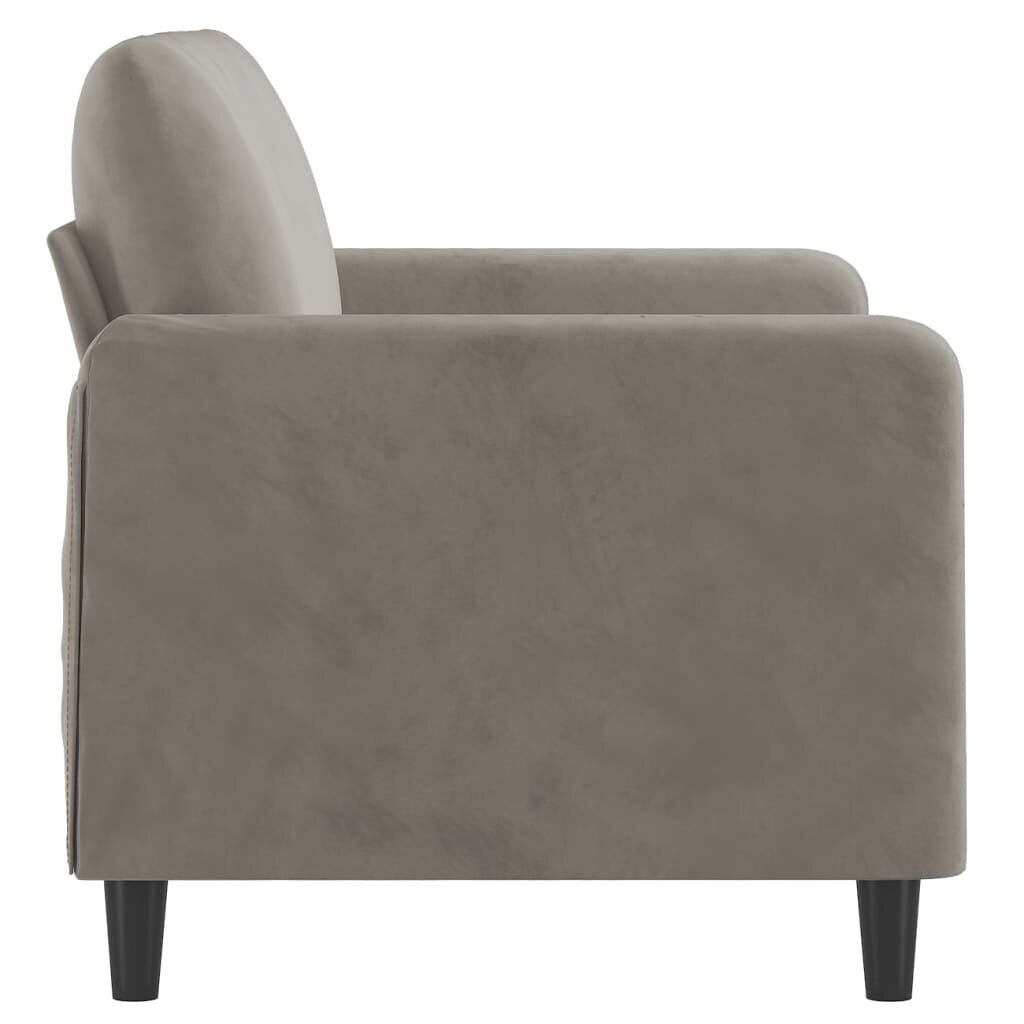 Dvivietė sofa, šviesiai pilkos spalvos, 120cm, aksomas цена и информация | Sofos | pigu.lt