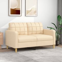 Dvivietė sofa, Audinys, 140cm, kreminė spalva kaina ir informacija | Sofos | pigu.lt