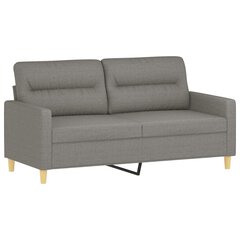 Dvivietė sofa, tamsiai pilkos spalvos, 140cm, audinys kaina ir informacija | Sofos | pigu.lt