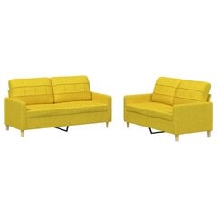 2-jų dalių sofos komplektas su pagalvėlėmis , geltonas kaina ir informacija | Sofos | pigu.lt