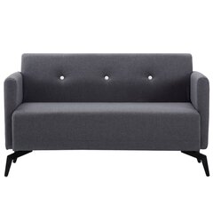 Dvivietė sofa, audinio apmušalas, 115x60x67cm, tamsiai pilka kaina ir informacija | Sofos | pigu.lt