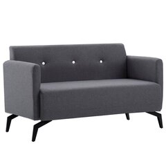 Dvivietė sofa, audinio apmušalas, 115x60x67cm, tamsiai pilka цена и информация | Диваны | pigu.lt