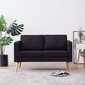 Dvivietė sofa, juoda, audinys kaina ir informacija | Sofos | pigu.lt