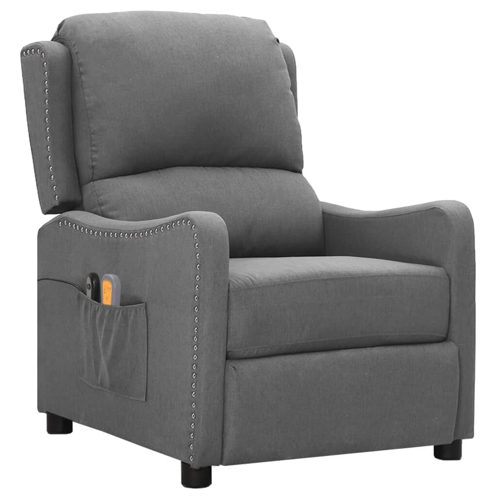 Elektrinis masažinis krėslas, šviesiai pilkas, audinys kaina ir informacija | Svetainės foteliai | pigu.lt