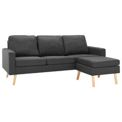 Trivietė sofa su pakoja, pilka цена и информация | Диваны | pigu.lt