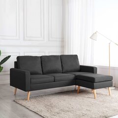 Trivietė sofa su pakoja, pilka цена и информация | Диваны | pigu.lt