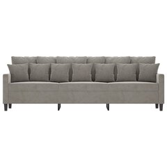 Trivietė sofa, šviesiai pilkos spalvos, 210cm, aksomas kaina ir informacija | Sofos | pigu.lt