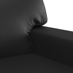 Dvivietė sofa, juodos spalvos, 120cm, dirbtinė oda kaina ir informacija | Sofos | pigu.lt