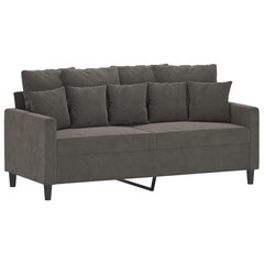 Dvivietė sofa, tamsiai pilkos spalvos, 140cm, aksomas цена и информация | Диваны | pigu.lt