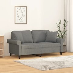 Dvivietė sofa su pagalvėmis , tamsiai pilka цена и информация | Диваны | pigu.lt