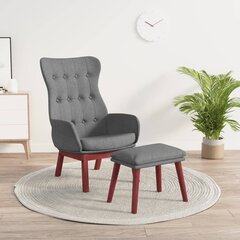Poilsio kėdė su pakoja, šviesiai pilkos spalvos, audinys kaina ir informacija | Svetainės foteliai | pigu.lt