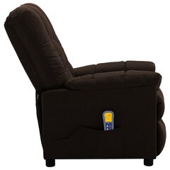 Atlošiamas masažinis krėslas, tamsiai rudos spalvos, audinys kaina ir informacija | Svetainės foteliai | pigu.lt