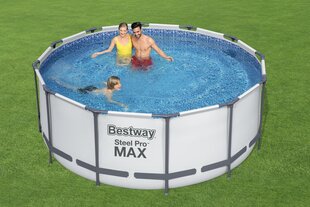 Каркасный бассейн с фильтром Bestway Steel Pro Max, 366x122 см, синий цена и информация | Бассейны | pigu.lt