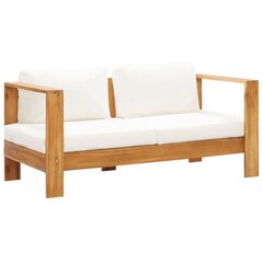 Sodo sofa su pagalvėlėmis, 140 cm, ruda цена и информация | Садовые скамейки | pigu.lt