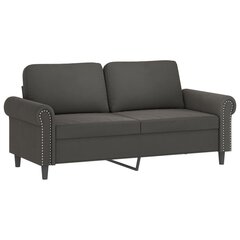 Dvivietė sofa, tamsiai pilkos spalvos, 140cm, aksomas цена и информация | Диваны | pigu.lt