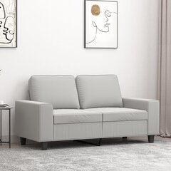 Dvivietė sofa, šviesiai pilka, 120cm, mikropluošto audinys kaina ir informacija | Sofos | pigu.lt