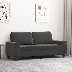 Dvivietė sofa, tamsiai pilka, 140cm, mikropluošto audinys kaina ir informacija | Sofos | pigu.lt