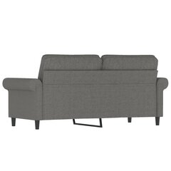 Dvivietė sofa, tamsiai pilkos spalvos, 140cm, audinys цена и информация | Диваны | pigu.lt